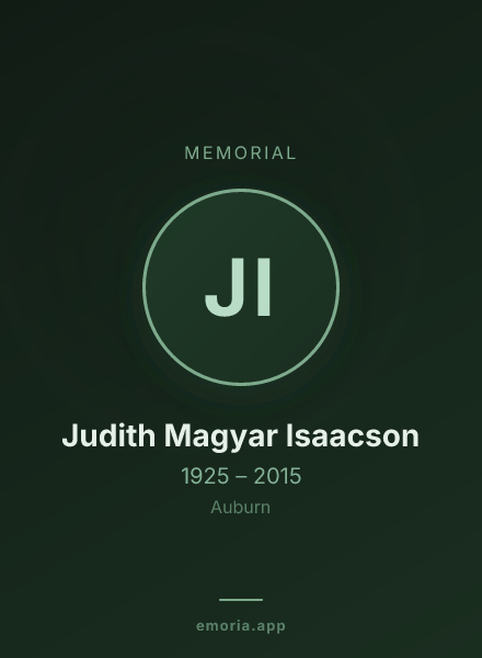 Memorial portrait of Judith Magyar Isaacson