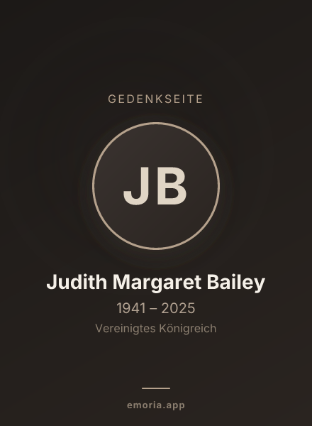 Gedenkportrait von Judith Margaret Bailey