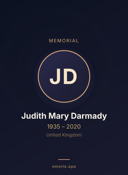 Memorial portrait of Judith Mary Darmady