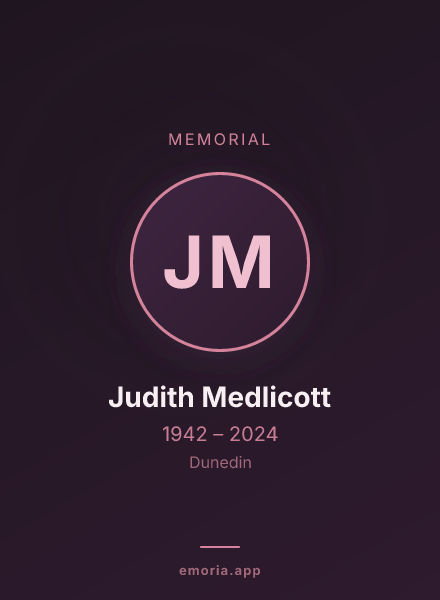 Memorial portrait of Judith Medlicott