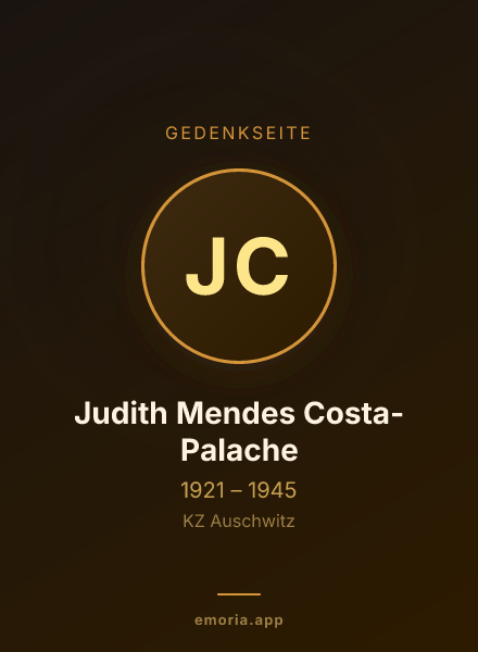 Gedenkportrait von Judith Mendes Costa-Palache