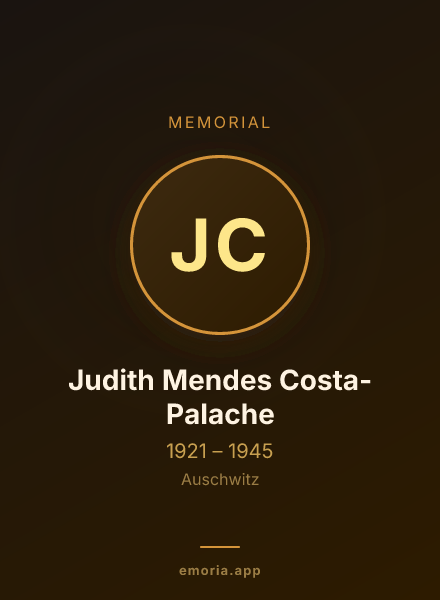 Memorial portrait of Judith Mendes Costa-Palache