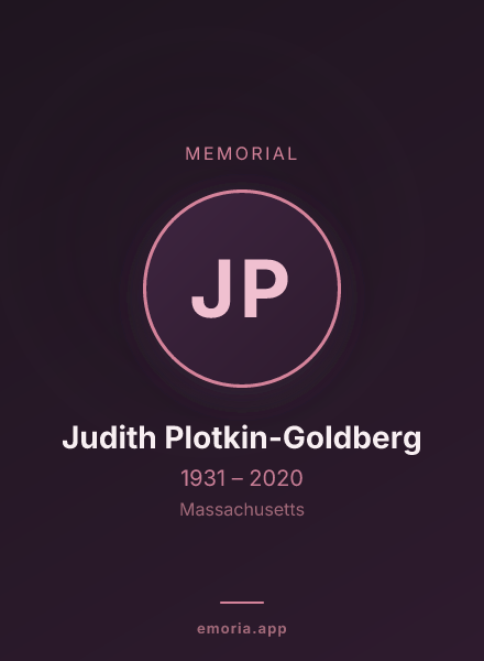Memorial portrait of Judith Plotkin-Goldberg