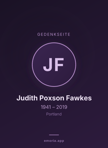 Gedenkportrait von Judith Poxson Fawkes