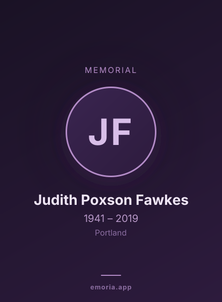 Memorial portrait of Judith Poxson Fawkes