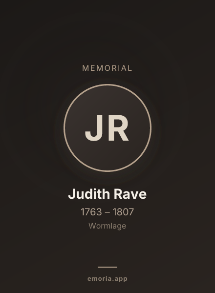 Memorial portrait of Judith Rave