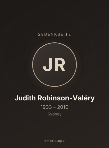 Gedenkportrait von Judith Robinson-Valéry