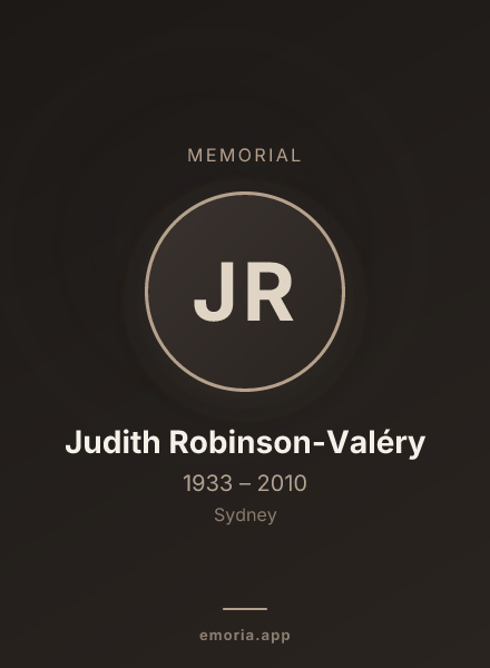 Memorial portrait of Judith Robinson-Valéry