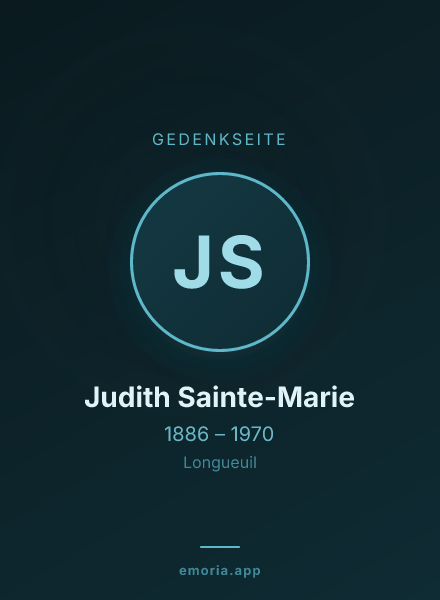 Gedenkportrait von Judith Sainte-Marie