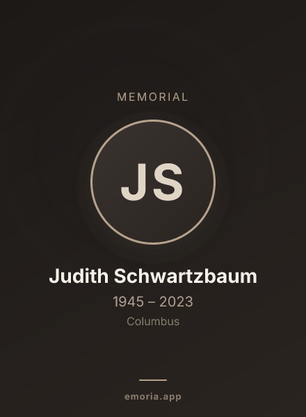 Memorial portrait of Judith Schwartzbaum