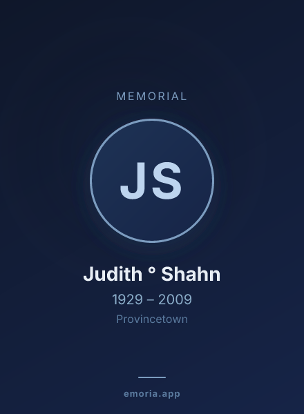 Memorial portrait of Judith ° Shahn