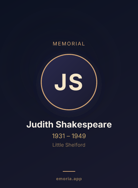 Memorial portrait of Judith Shakespeare
