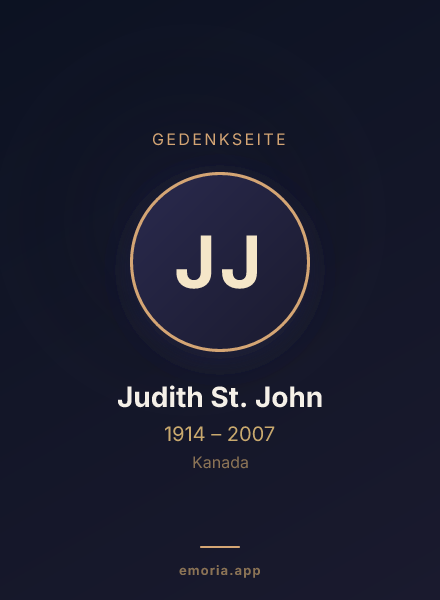 Gedenkportrait von Judith St. John