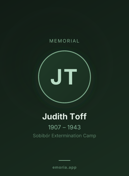 Memorial portrait of Judith Toff
