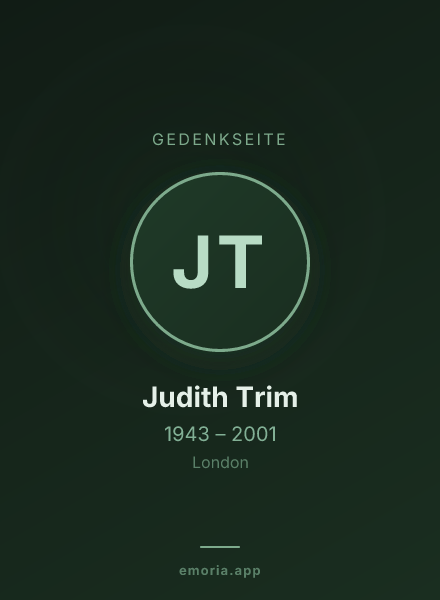 Gedenkportrait von Judith Trim