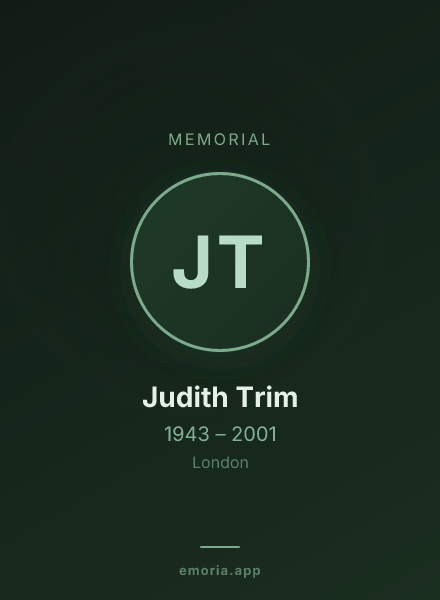 Memorial portrait of Judith Trim