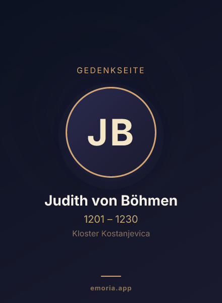 Gedenkportrait von Judith von Böhmen