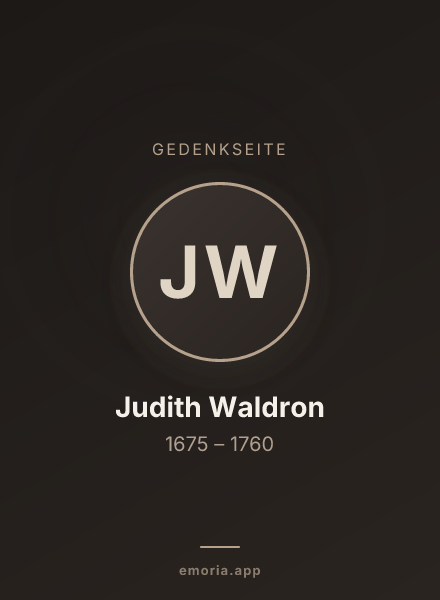 Gedenkportrait von Judith Waldron