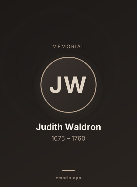 Memorial portrait of Judith Waldron
