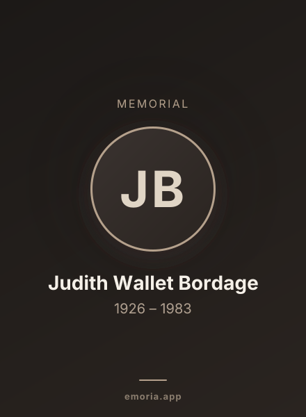 Memorial portrait of Judith Wallet Bordage