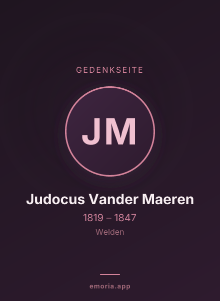 Gedenkportrait von Judocus Vander Maeren
