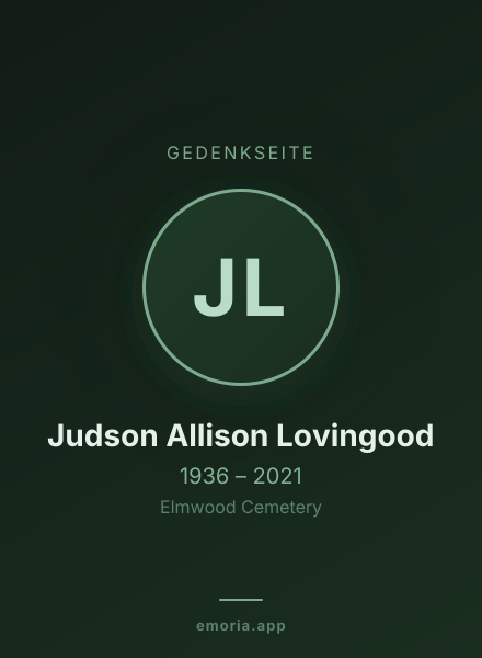 Gedenkportrait von Judson Allison Lovingood
