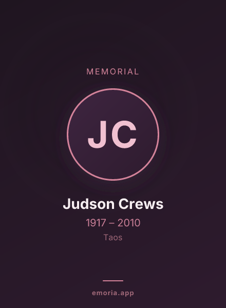 Memorial portrait of Judson Crews