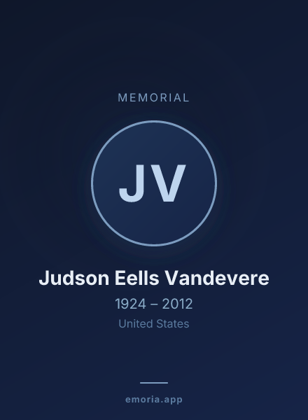 Memorial portrait of Judson Eells Vandevere