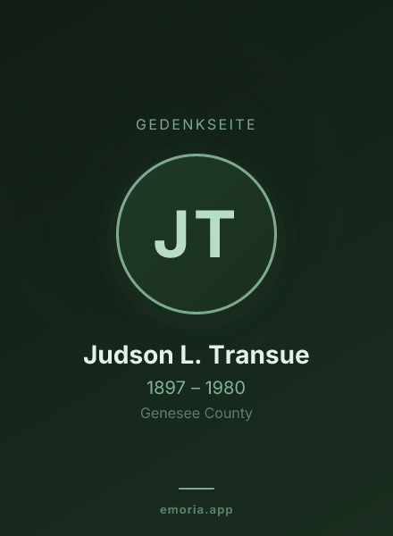 Gedenkportrait von Judson L. Transue