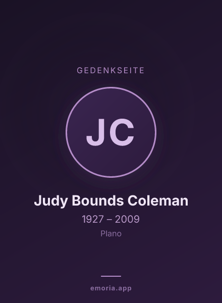 Gedenkportrait von Judy Bounds Coleman