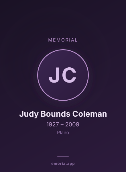Memorial portrait of Judy Bounds Coleman