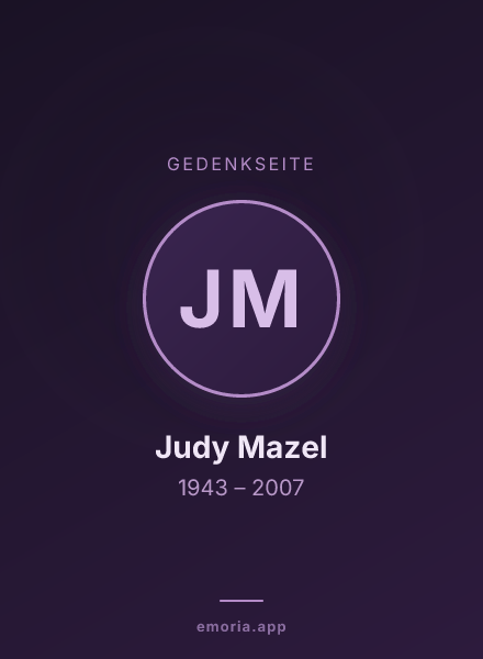 Gedenkportrait von Judy Mazel