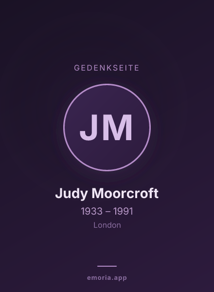 Gedenkportrait von Judy Moorcroft