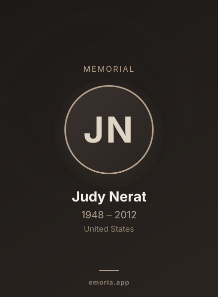 Memorial portrait of Judy Nerat