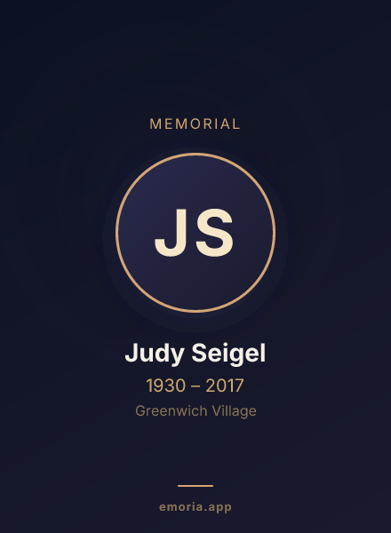 Memorial portrait of Judy Seigel