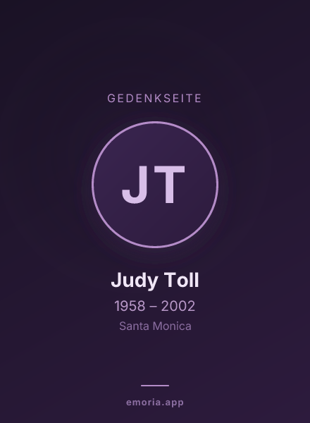 Gedenkportrait von Judy Toll
