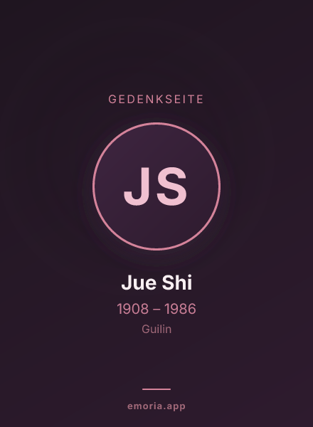 Gedenkportrait von Jue Shi