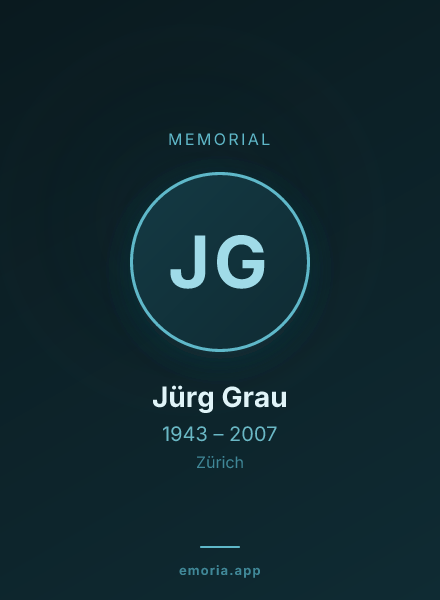 Memorial portrait of Jürg Grau