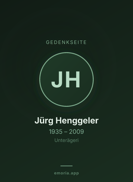 Gedenkportrait von Jürg Henggeler