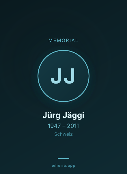 Memorial portrait of Jürg Jäggi