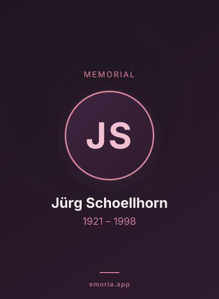 Memorial portrait of Jürg Schoellhorn