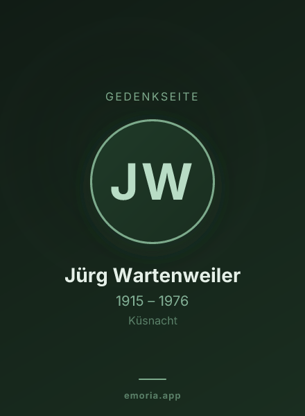 Gedenkportrait von Jürg Wartenweiler