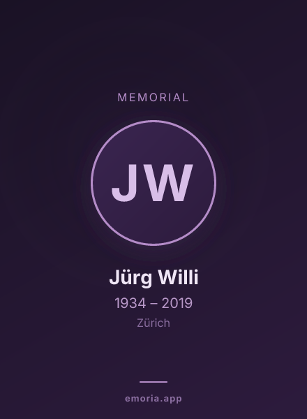 Memorial portrait of Jürg Willi
