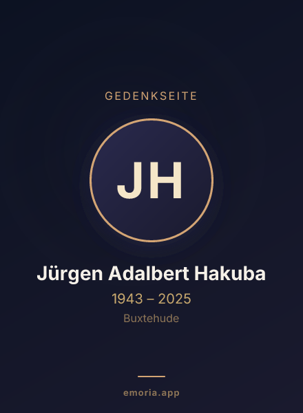 Gedenkportrait von Jürgen Adalbert Hakuba