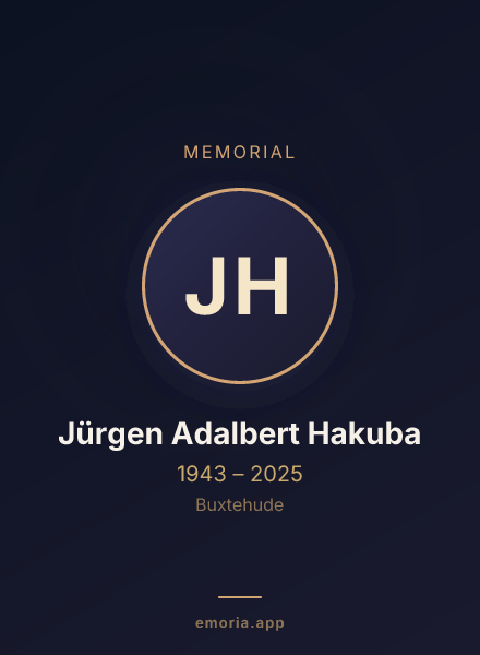 Memorial portrait of Jürgen Adalbert Hakuba