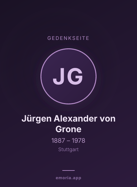 Gedenkportrait von Jürgen Alexander von Grone