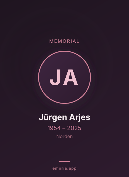 Memorial portrait of Jürgen Arjes