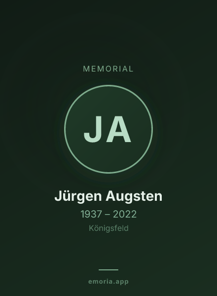 Memorial portrait of Jürgen Augsten