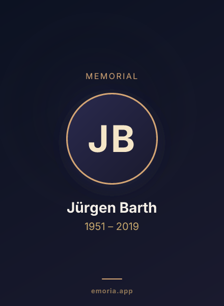 Memorial portrait of Jürgen Barth
