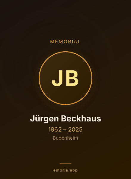 Memorial portrait of Jürgen Beckhaus